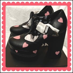 Dolls Kill Distant Lovers Platform Heels / Heart Platforms - NEW!